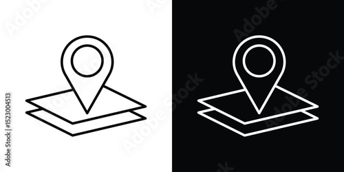 Land layer location icon Graphic vector set for ui design