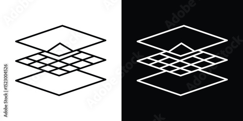 Land layers icon Graphic vector set for ui design