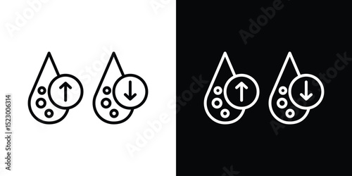 Low and high cholesterol icon Graphic vector set for ui design
