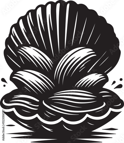 High quality  Clam black vector