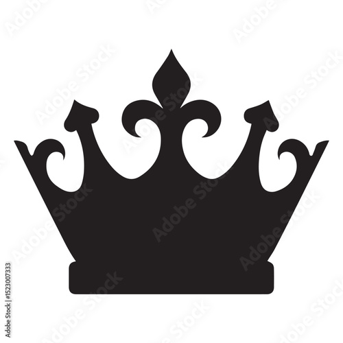 Black crown silhouette simple elegant royal design