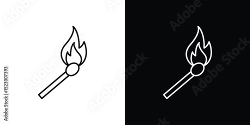 Match fire icon Graphic vector set for ui design