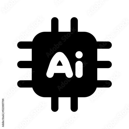 ai chip glyph icon