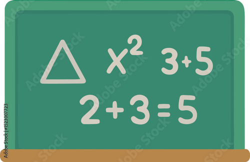 Back to School Math Equations and Geometric Shapes on a Chalkboard