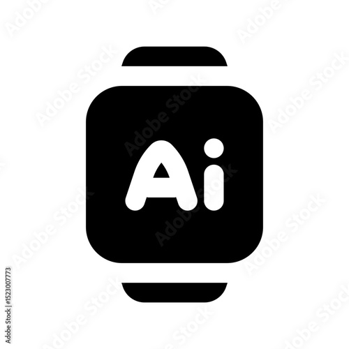 ai smartwatch glyph icon