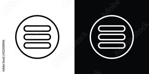 Menu list button icon Graphic vector set for ui design