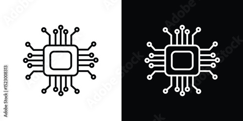 Microchip icon Graphic vector set for ui design