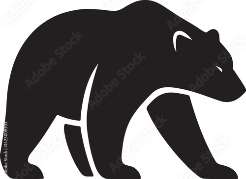 Bear and polar bear silhouette vector illustration