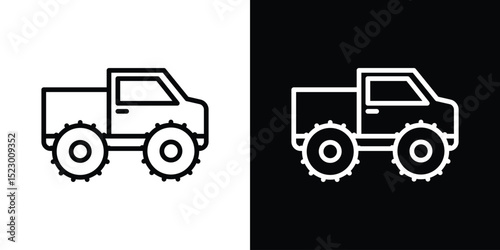 Monster truck icon Graphic vector set for ui design