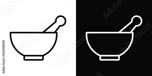 Mortar pestle icon Graphic vector set for ui design