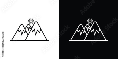 Mountain icon Graphic vector set for ui design