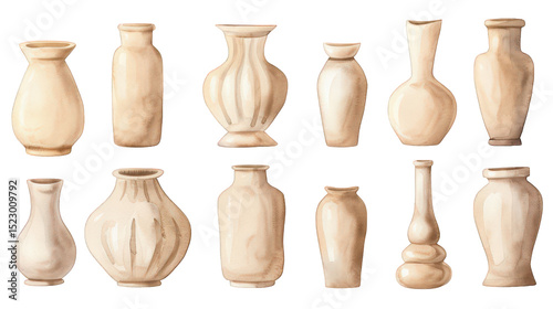 Various Elegant Ceramic Vases in Unique Shapes and Designs for Decor