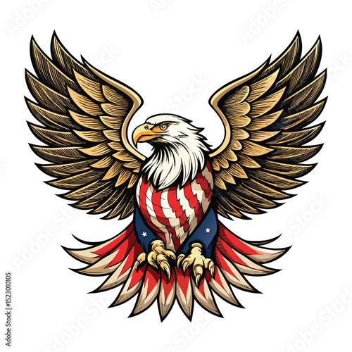 eagle with american flag