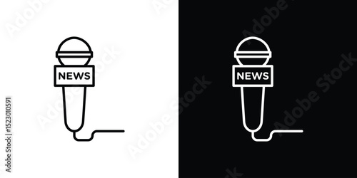 News microphone icon Graphic vector set for ui design