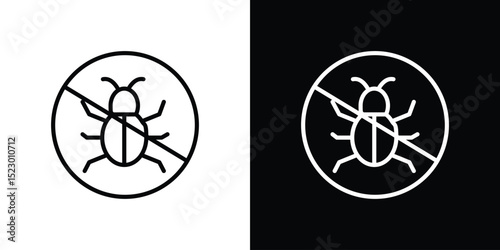 No Bug icon Graphic vector set for ui design