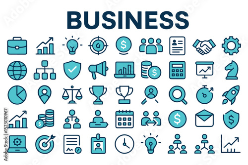 Professional business, marketing, and strategy icons collection icon set