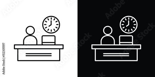 Office time icon Graphic vector set for ui design