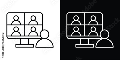 Online meeting icon Graphic vector set for ui design