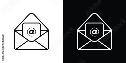 Open email icon Graphic vector set for ui design