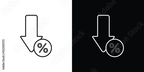 Percent down icon Graphic vector set for ui design