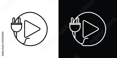 Plug and play icon Graphic vector set for ui design