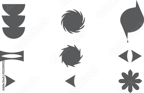 Minimal Graphic Design related  lines and circles, modern swiss graphic design element vector set 