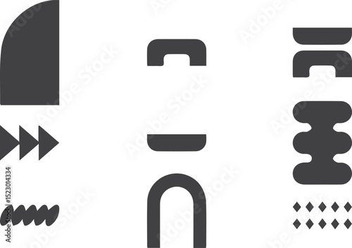 Minimal Graphic Design related  lines and circles, modern swiss graphic design element vector set 