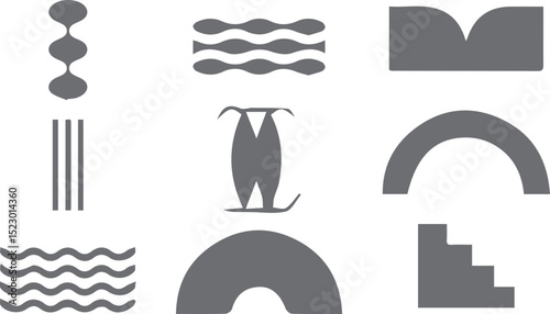 Digital art design Big set of abstract vector geometric shapes