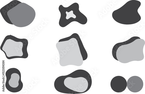 Digital art design Big set of abstract vector geometric shapes