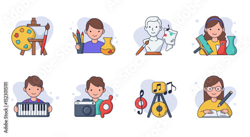Diverse Creative Professions Illustrated Icons