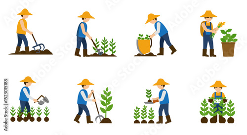 Diverse Farm Workers Engaging in Agricultural Tasks