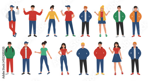 Diverse Group of Young Adults in Casual Attire
