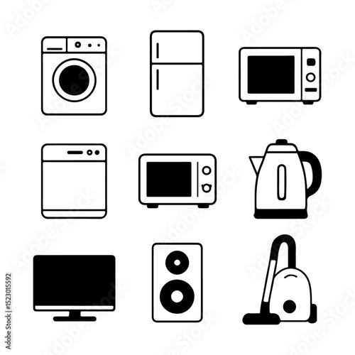 set of household appliances
