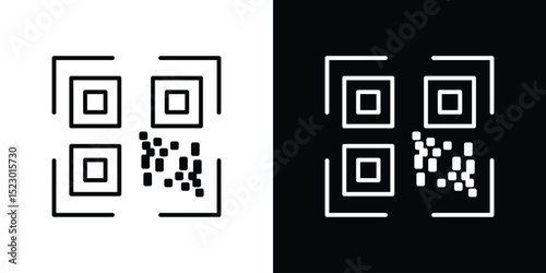 Qrcode icon Graphic vector set for ui design
