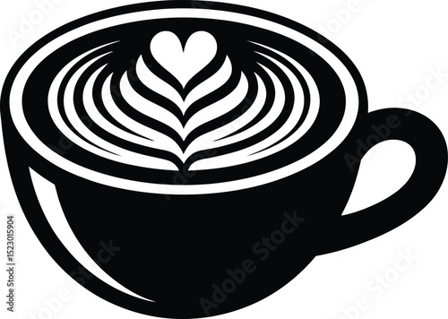Simple black and white latte art design