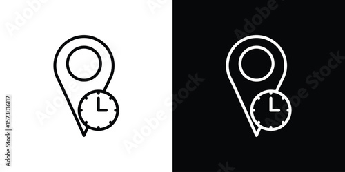 Real time location icon Graphic vector set for ui design