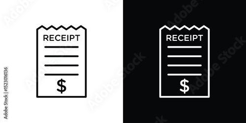 Receipt icon Graphic vector set for ui design