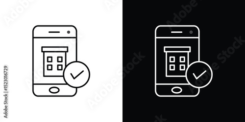Reservation smartphone icon Graphic vector set for ui design