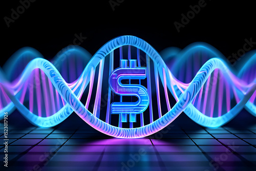 Genetic finance dna dollar symbol investment technology and future of money