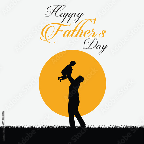 Father’s Day Greeting Card Design – Calligraphy, Typography, and Heart Symbol Graphic