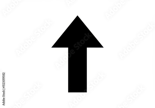 Black arrow pointing up isolated on white background