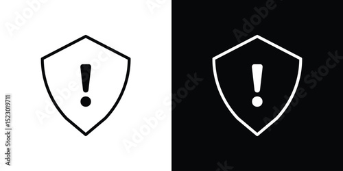 Shield exclamation icon Graphic vector set for ui design