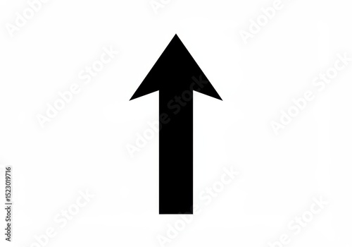 Black arrow pointing up isolated on white background