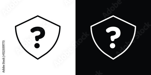 Shield interrogation icon Graphic vector set for ui design