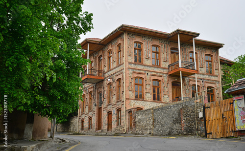 Fototapeta Naklejka Na Ścianę i Meble -  A view from the streets of Sheki, the historical city of Azerbaijan