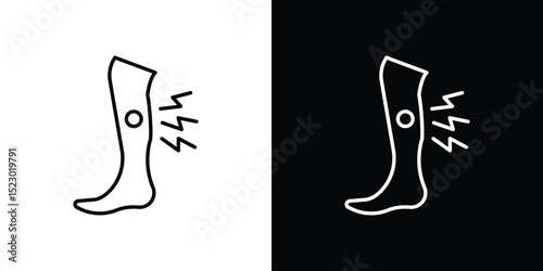 Shin pain icon Graphic vector set for ui design