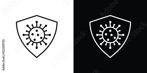 Shield virus icon Graphic vector set for ui design