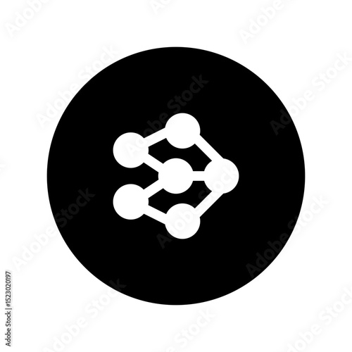 neural network circular glyph icon