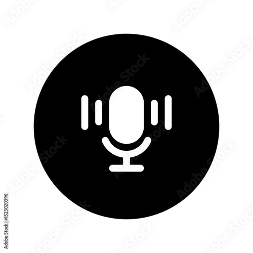 voice assistant circular glyph icon