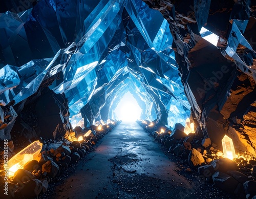 Crystal cave tunnel